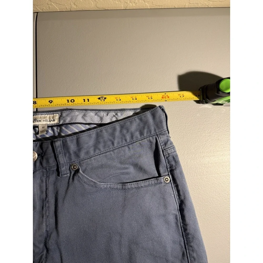 Peter Millar Crown Ultimate Sateen Pants Men 32x32 Blue‎ Straight Fit 5-Pocket